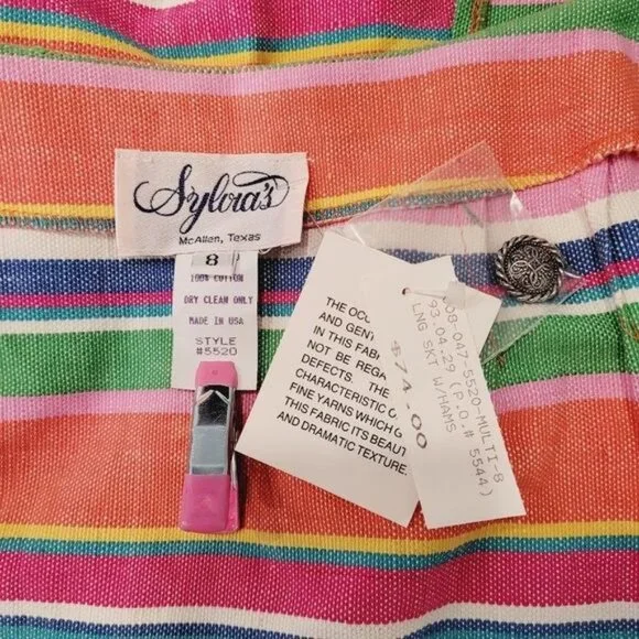 Vintage 80's hippie boho ranch Southwestern ethnic wrap skirt 8 - Picture 3 of 7